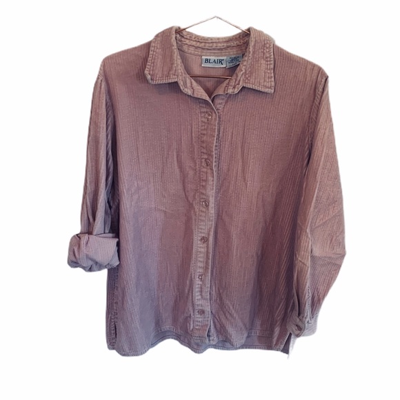 Blair Vintage 90’s Ribbed Shacket Corduroy Button Down - Picture 1 of 8